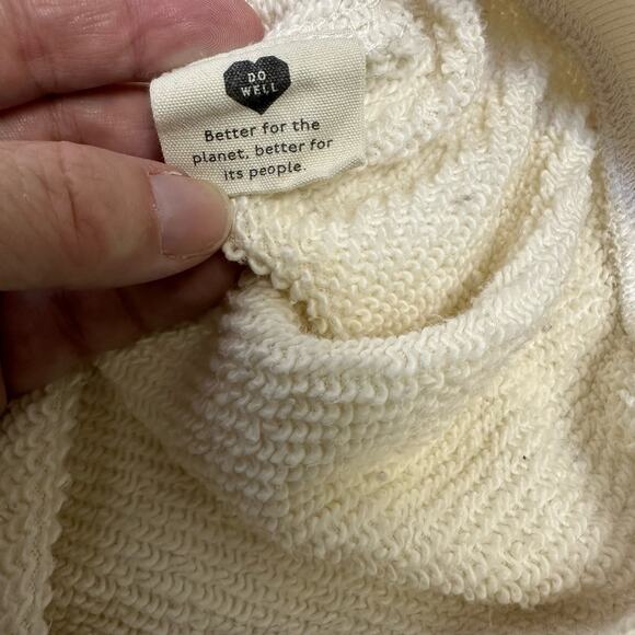 Madewell MWL Ivory Hooded Sweatshirt - Size Small - Picture 8 of 9